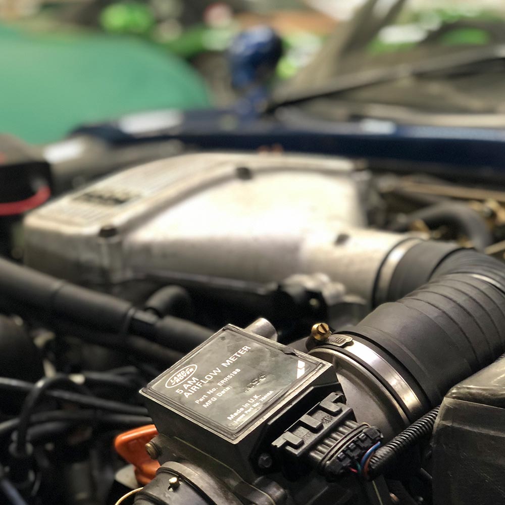 close up of engine bay