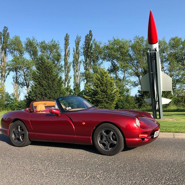 cherry red 1998 tvr chimaera at westcott business venture park